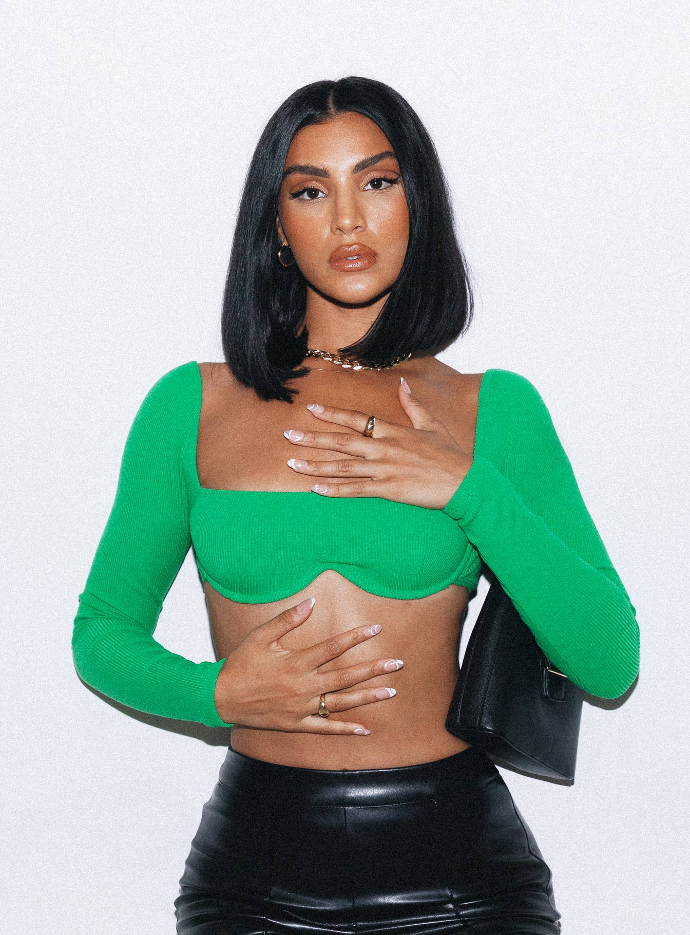 Green long sleeve store top