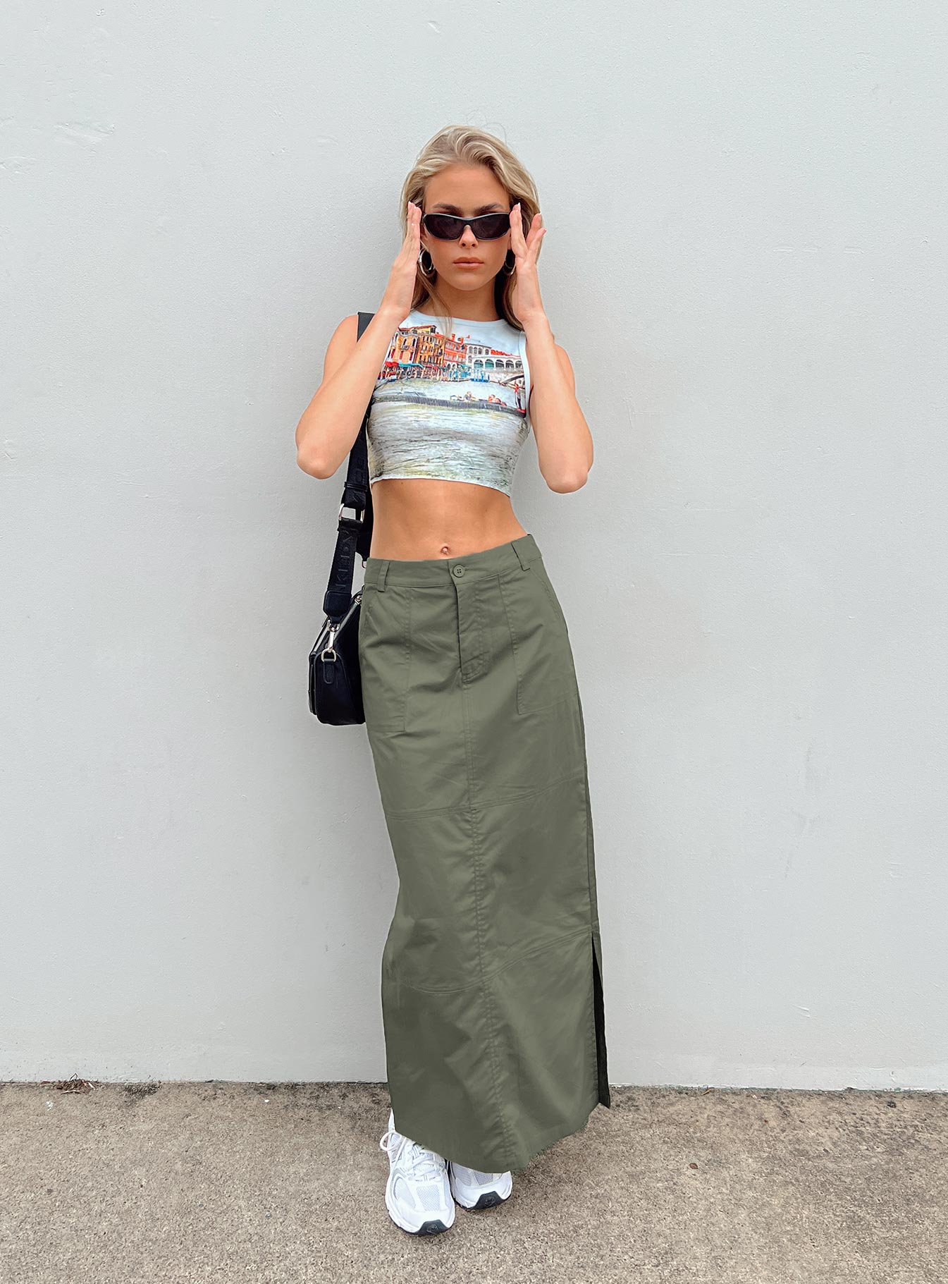 product Devine Cargo Maxi Skirt Khaki Princess Polly  Maxi 