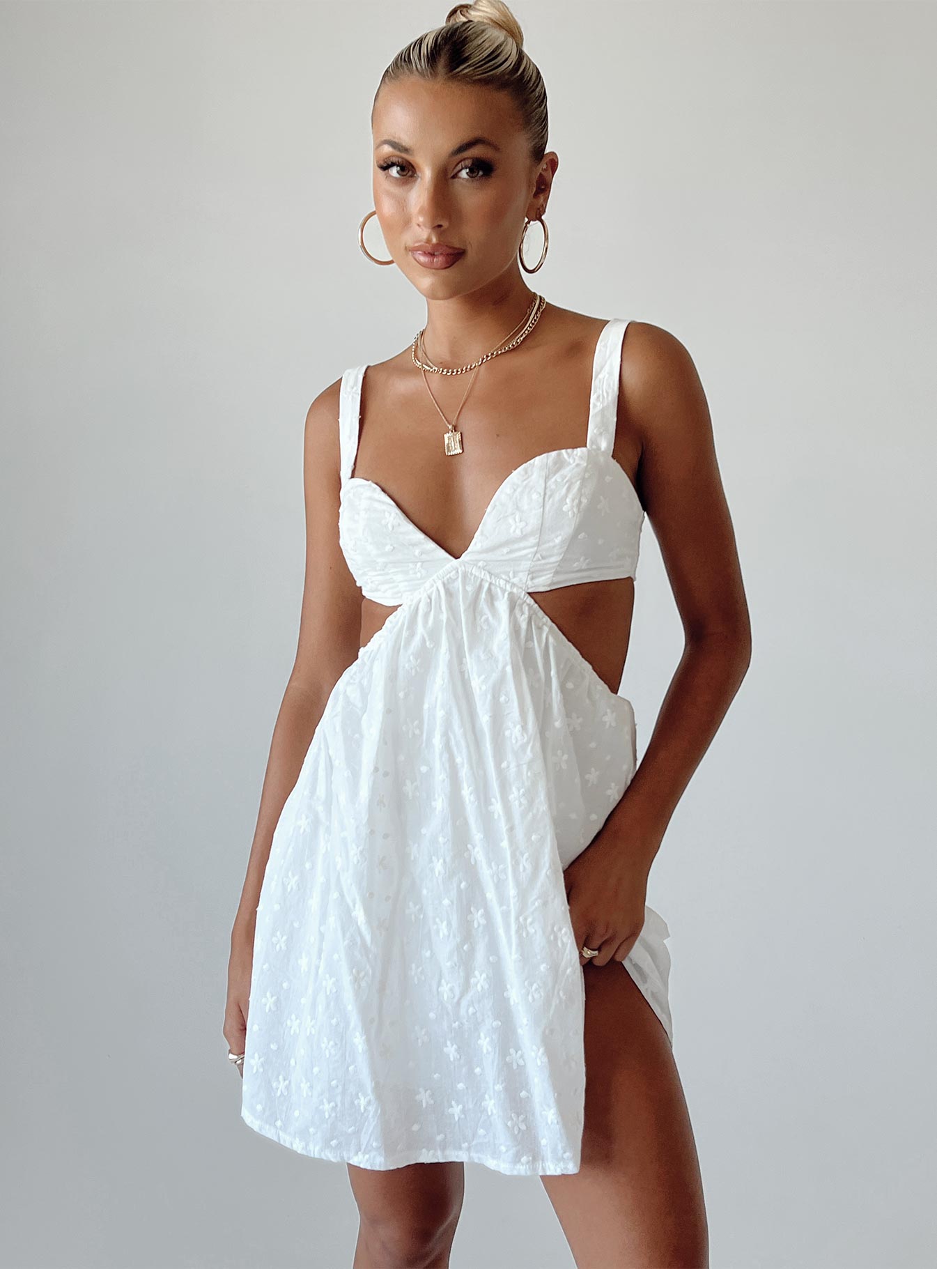 Khalia Mini Dress | White | Womens | Princess Polly Khalia Mini Dress | White | Womens | Princess Polly