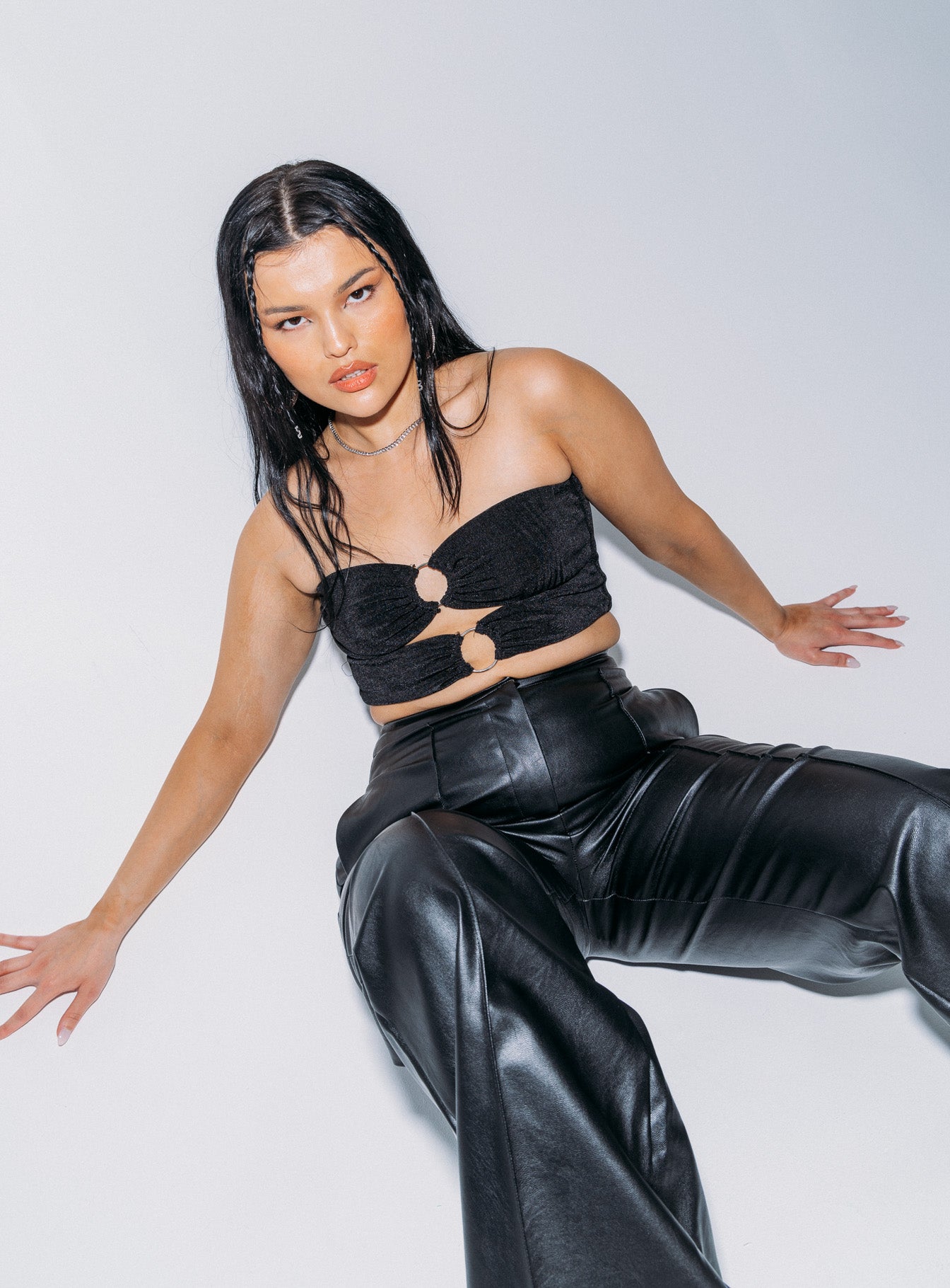 product Princess Polly Sleeveless Asymmetric Neckline  Takeover Top Black