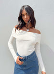 Wyandra Off The Shoulder Sweater White Princess Polly  regular 