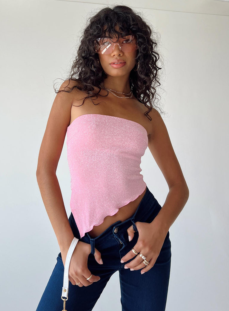 Carrow Strapless Top Pink