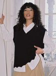 Antonia Sweater Vest Black Princess Polly  long 