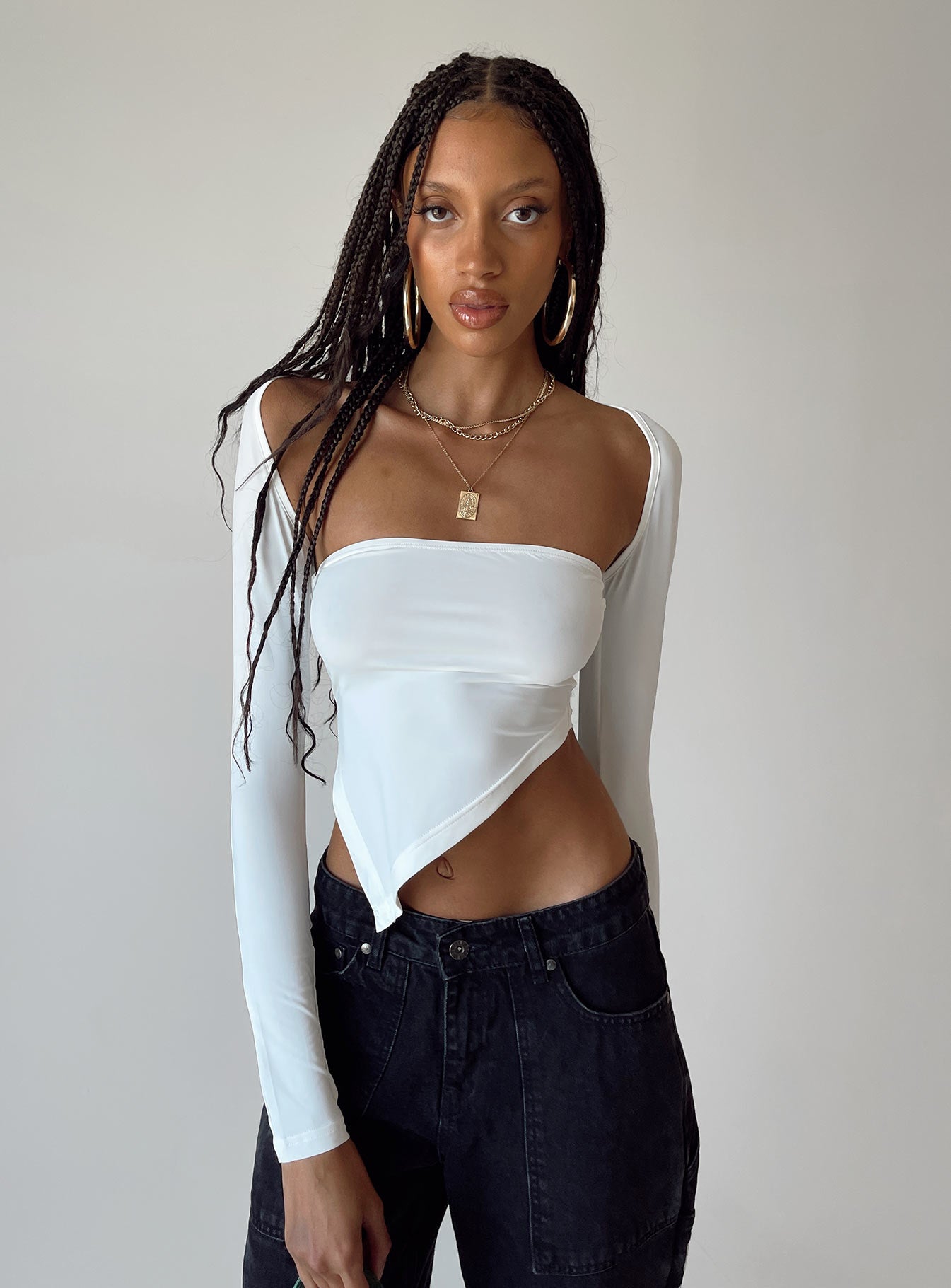 product Princess Polly Sleeveless Square Neck  Koslo Bolero Top White