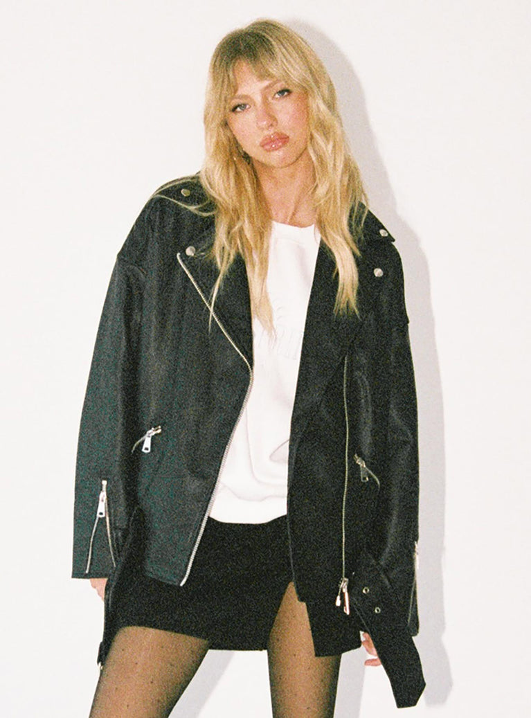 The Xaiver Faux Leather Jacket Black