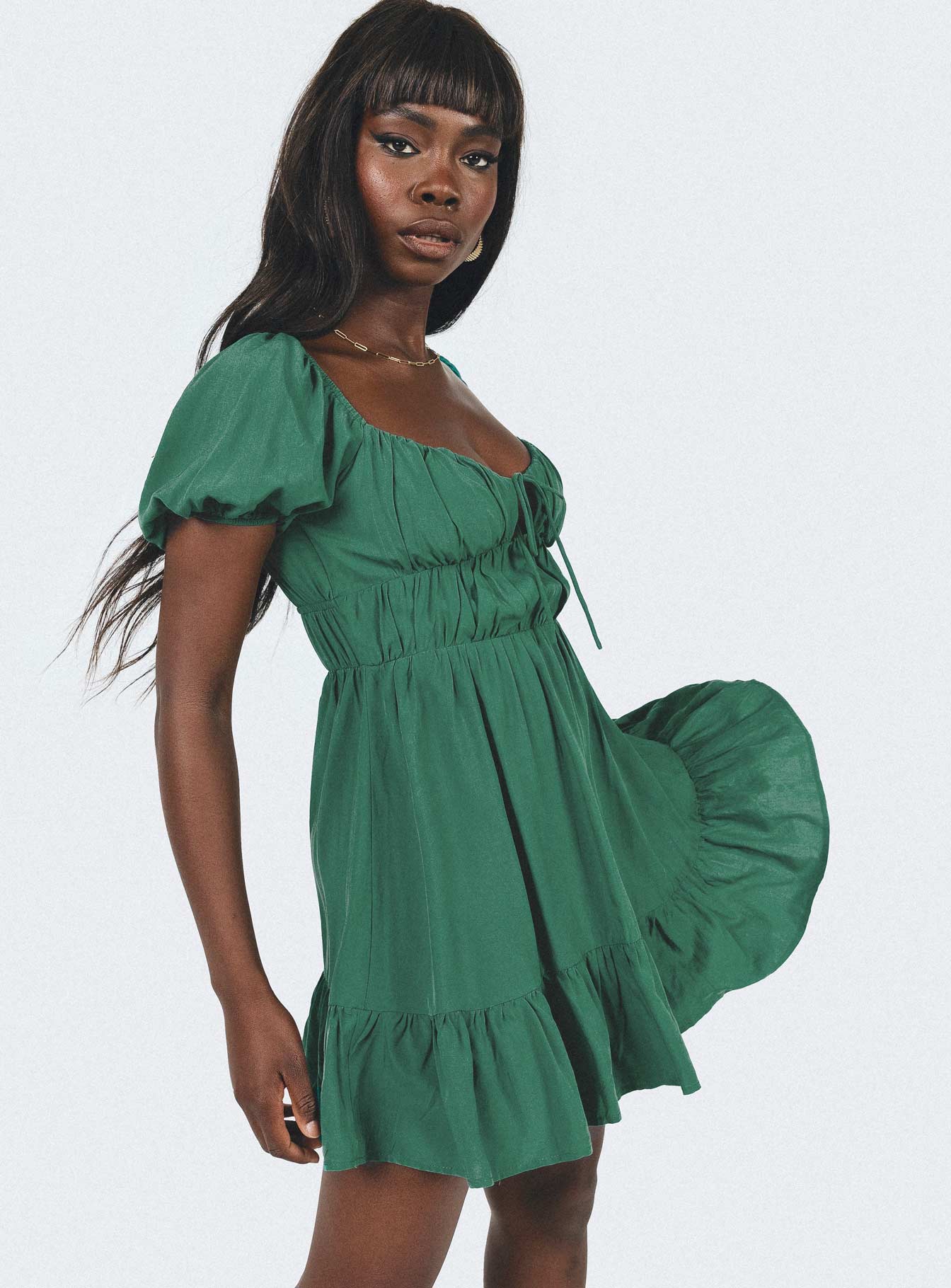product Princess Polly Asymmetric Neckline  Jacquie Mini Dress Green