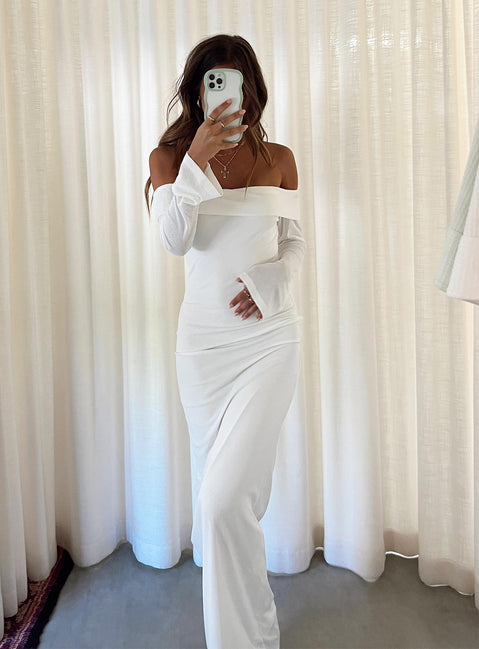 Maida Long Sleeve Maxi Dress | White | Womens Maida Long Sleeve Maxi Dress | White | Womens