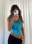 product Princess Polly Sleeveless Square Neck  Cadell Corset Top Blue