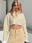 Sonny Cropped Sweater Cream Princess Polly  Cropped 