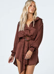 Princess Polly  Leighton Mini Dress Brown