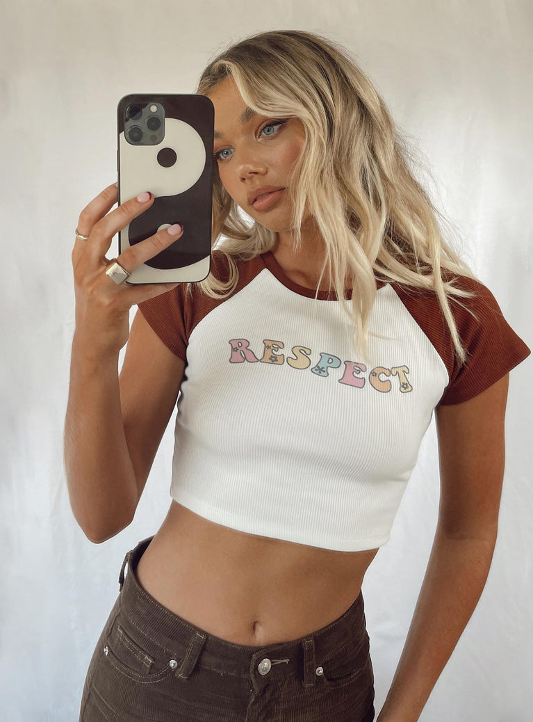 Respect Cropped Tee White