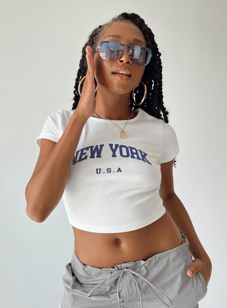 JGR & STN New York Baby Graphic Tee | US 2 | White | Womens | JGR & STN