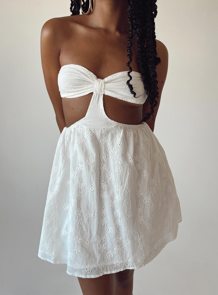 Princess Polly Sweetheart Neckline  Lulani Mini Dress White