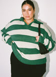 Hampton Sweater Green Curve Princess Polly  long 