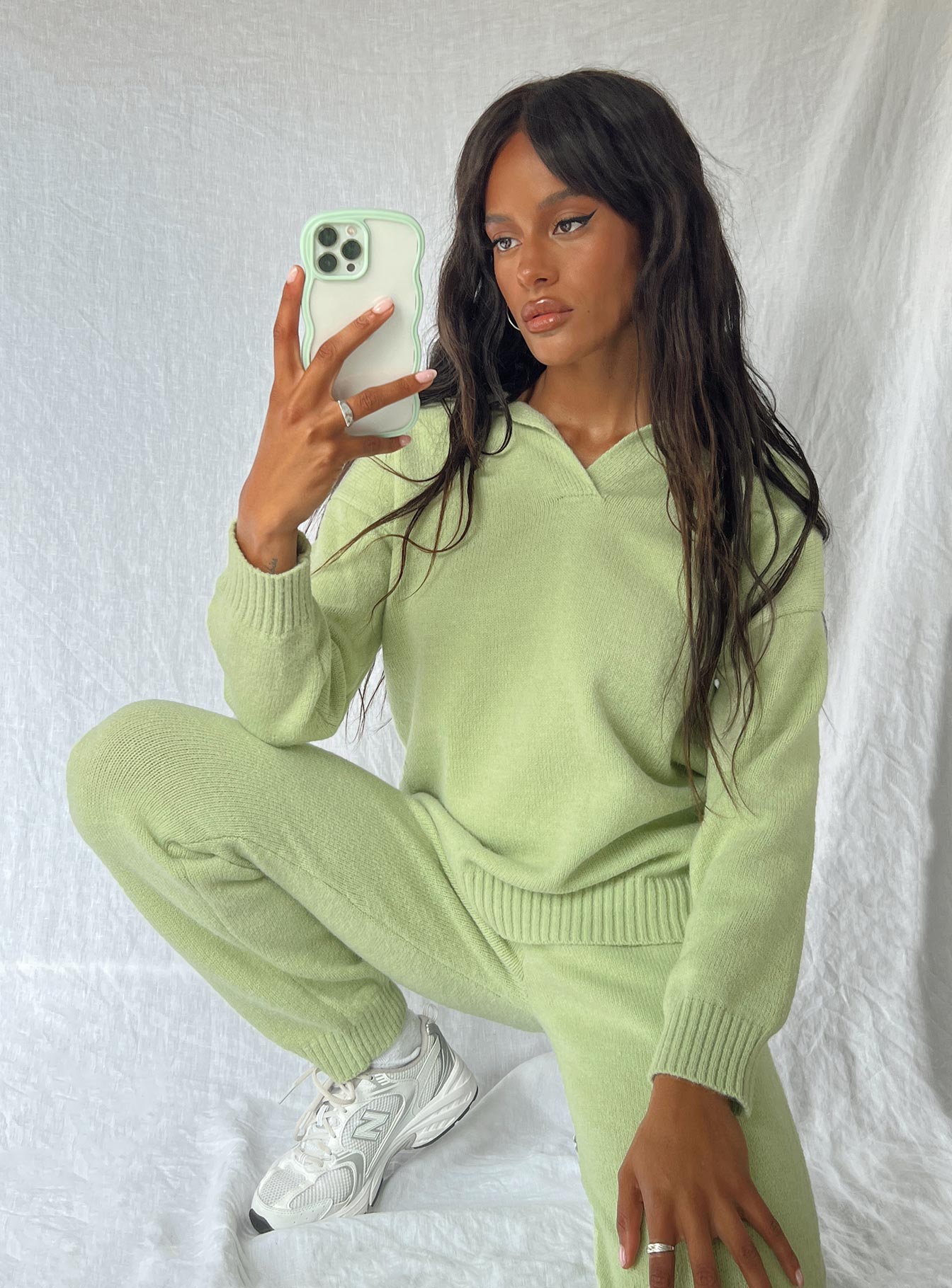 Waite Knit Sweater Sage Princess Polly  regular 