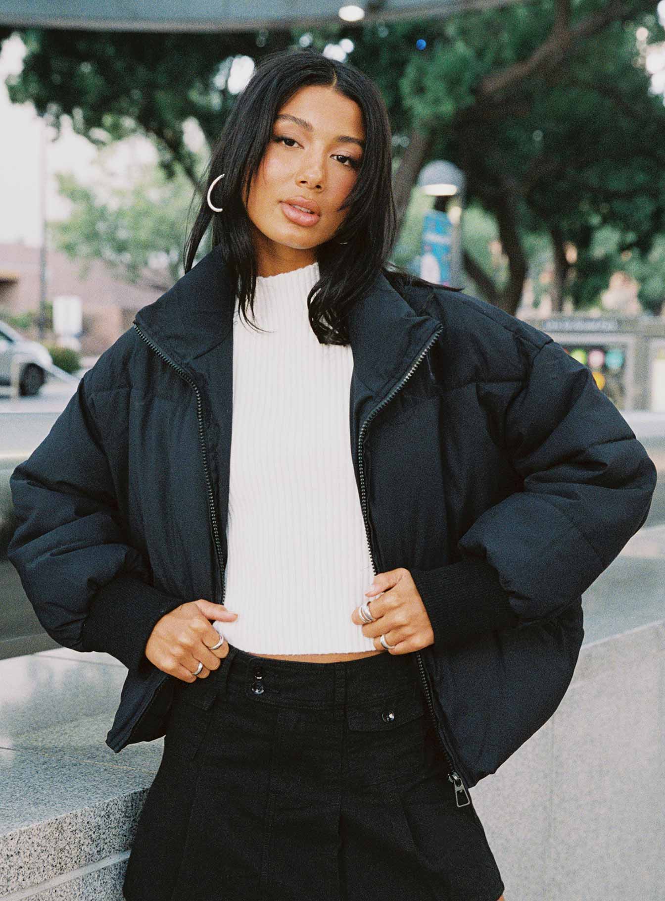 Abe Puffer Jacket Black Princess Polly