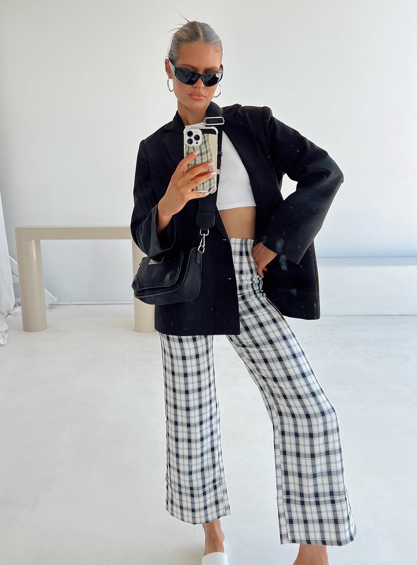 Blazer Pants Outfits Black White 2 Piece Set Suit Fashion Accessories | eBay