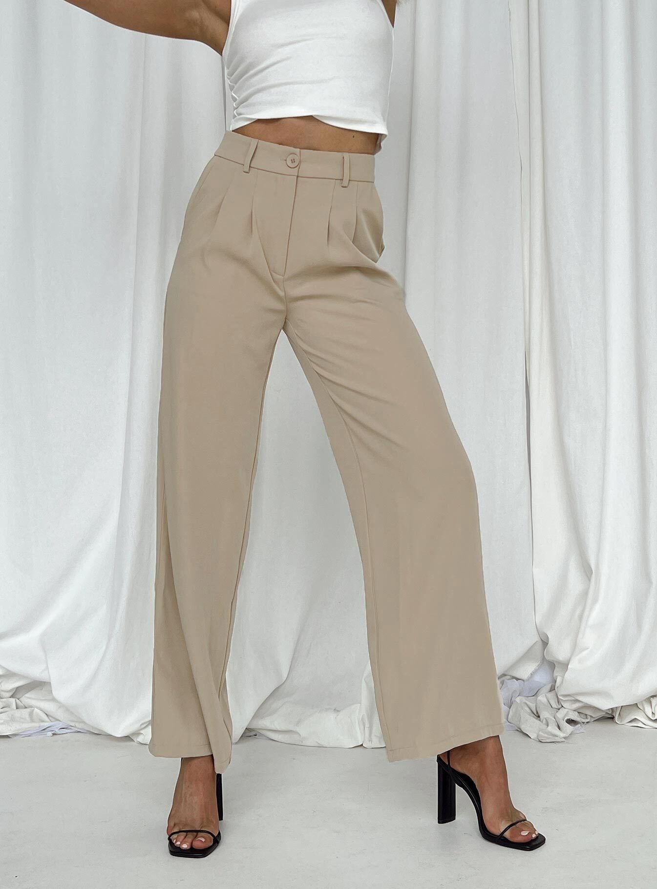 product Princess Polly High Waisted Pants  Archer Pants Taupe