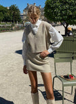 Saddle Knit Mini Skirt Beige Princess Polly  Mini 
