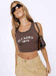 product Princess Polly Sleeveless Square Neck  Malibu 1976 Tank Top Brown