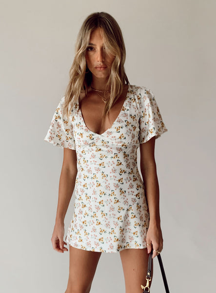 Lucine Mini Dress White Floral