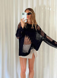 Glazier Distressed Sweater Black Princess Polly  long 