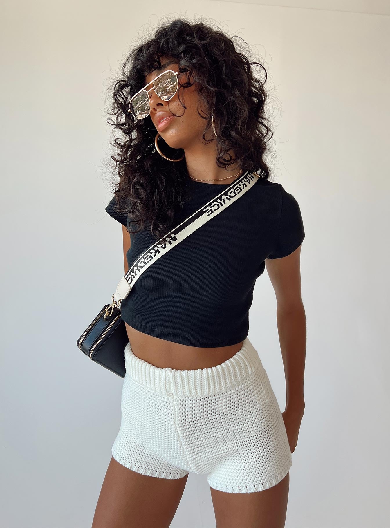 Shorts Knit material  High waisted  Elasticated waistband 