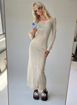 product Princess Polly Crew Neck Crew Neck  Kendor Long Sleeve Maxi Dress Beige