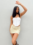 product Tianna Cream Denim Mini Skirt Mid Rise Princess Polly  Mini Skirts 