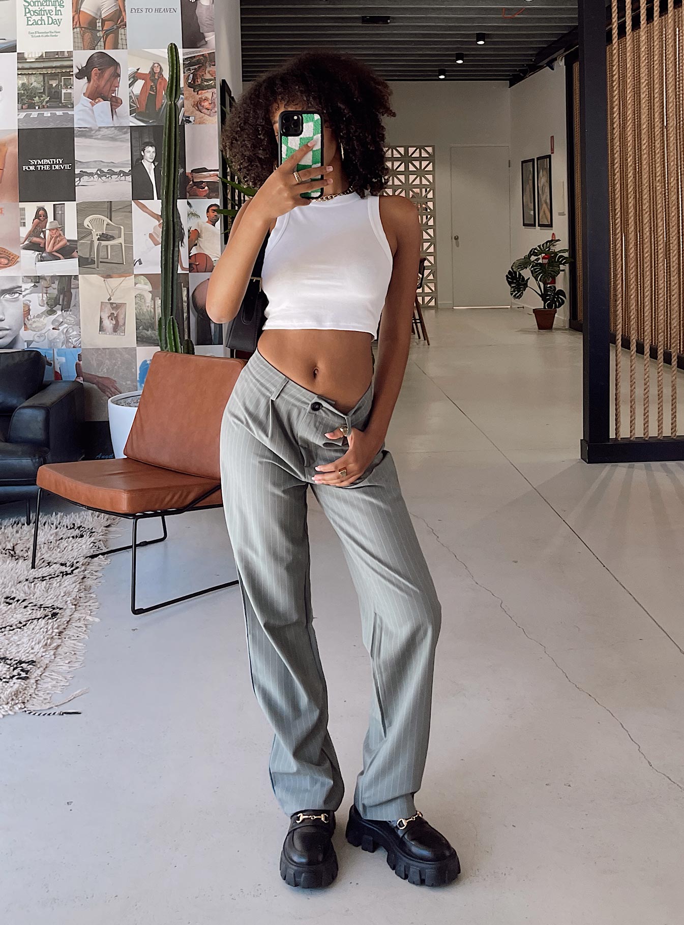 product Princess Polly  Titius Pant Grey Pinstripe