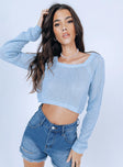 Raye Sweater Blue Princess Polly  Cropped 