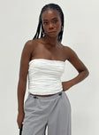 White strapless top Textured material 
