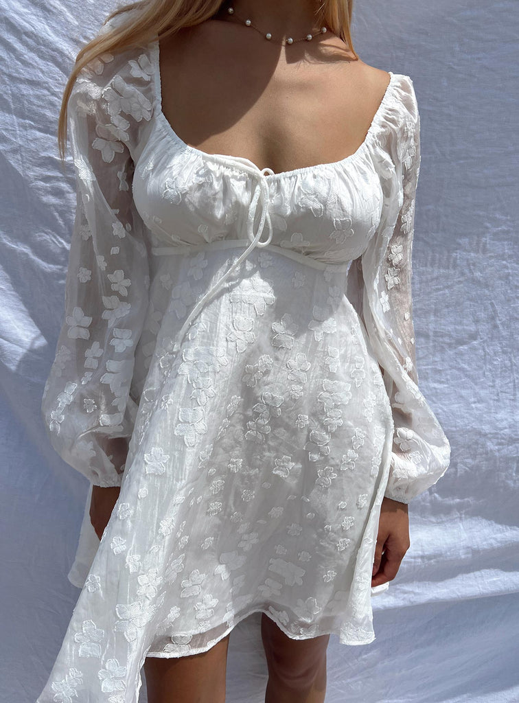 Marceau Long Sleeve Mini Dress White