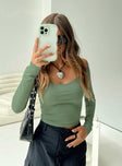 Green long sleeve top Semi detached sleeves  Singlet straps Scoop neck Good stretch  Unlined 