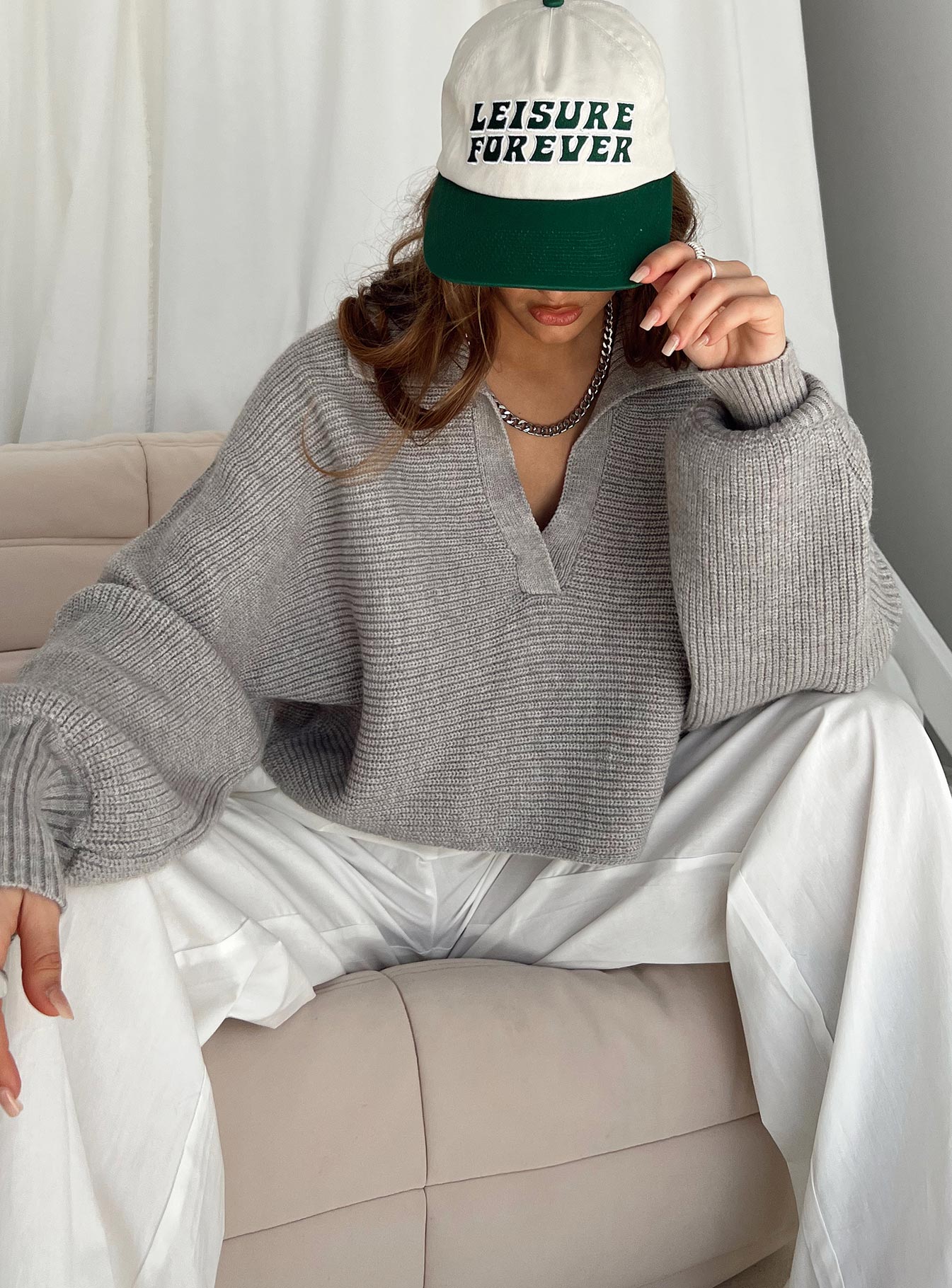 Quinten Sweater Grey Princess Polly  long 