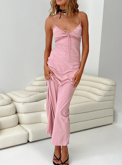 princess polly emily maxi dress Emily Maxi Dress - Satin | Pink Floral | Womens