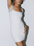Princess Polly Square Neck  Charvi Lace Mini Dress White