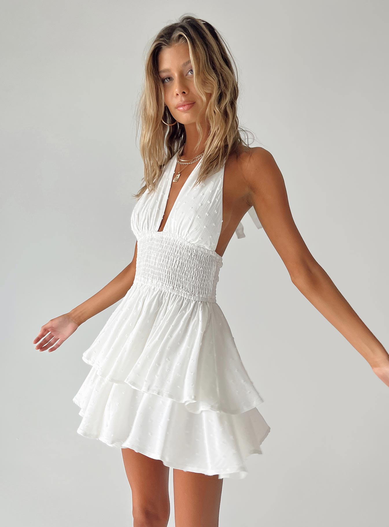 Averie halter romper white