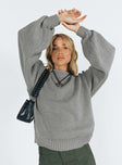 Harmony Knit Sweater Grey Princess Polly  Cropped 