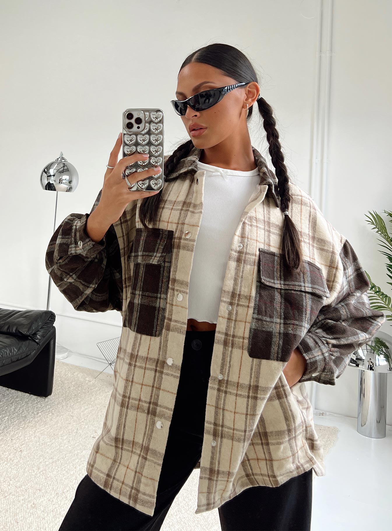 product Princess Polly Short Sleeves High Neck  Myley Shirt Brown