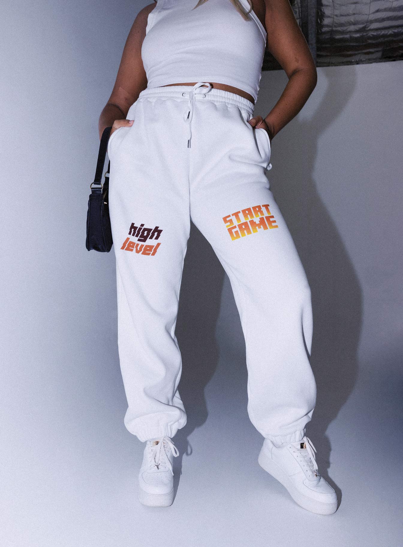 Jasmine Graphic Track Pants White