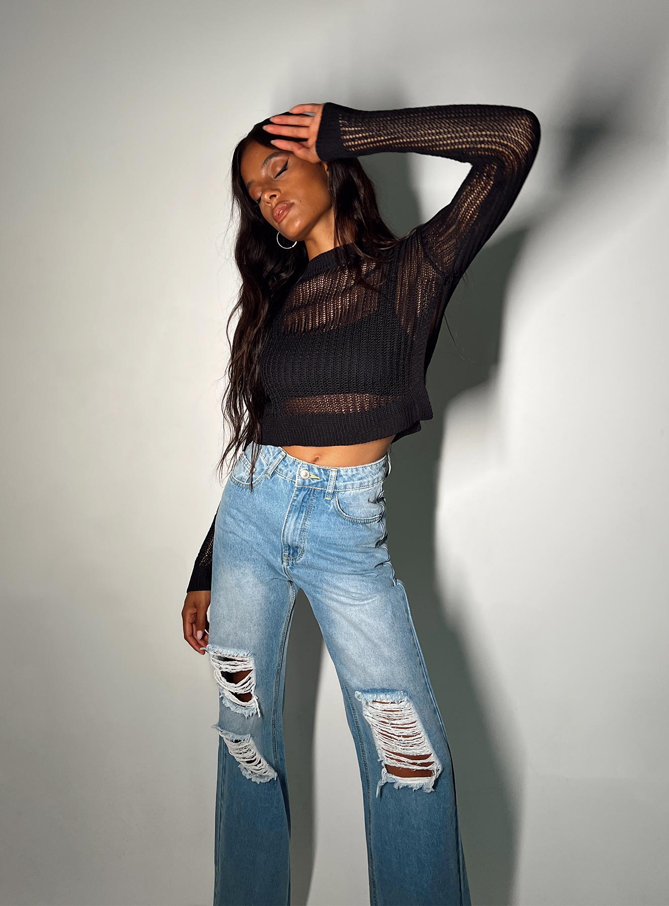 product Princess Polly Mid Rise  Sintra Oversized Denim Jeans