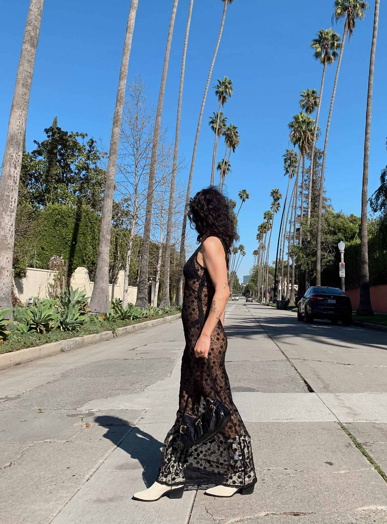 product Princess Polly Asymmetric Neckline  Britton Lace Maxi Dress Black