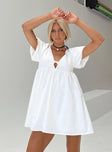 Princess Polly V-Neck  Daxton Mini Dress White