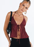 product Princess Polly Sleeveless Scoop Neck  Chantria Top Burgundy