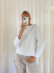 Mirotha Knit Sweater White Princess Polly  Cropped 