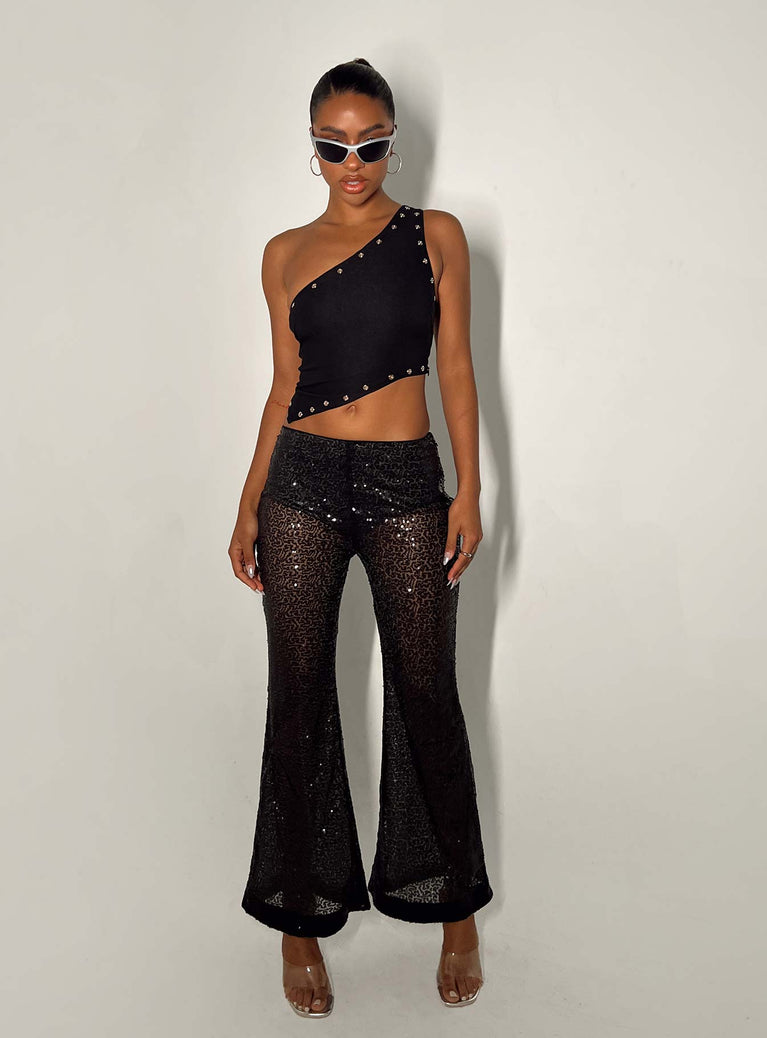 Deep in Motion Sequin Flare Pants - Frock Candy