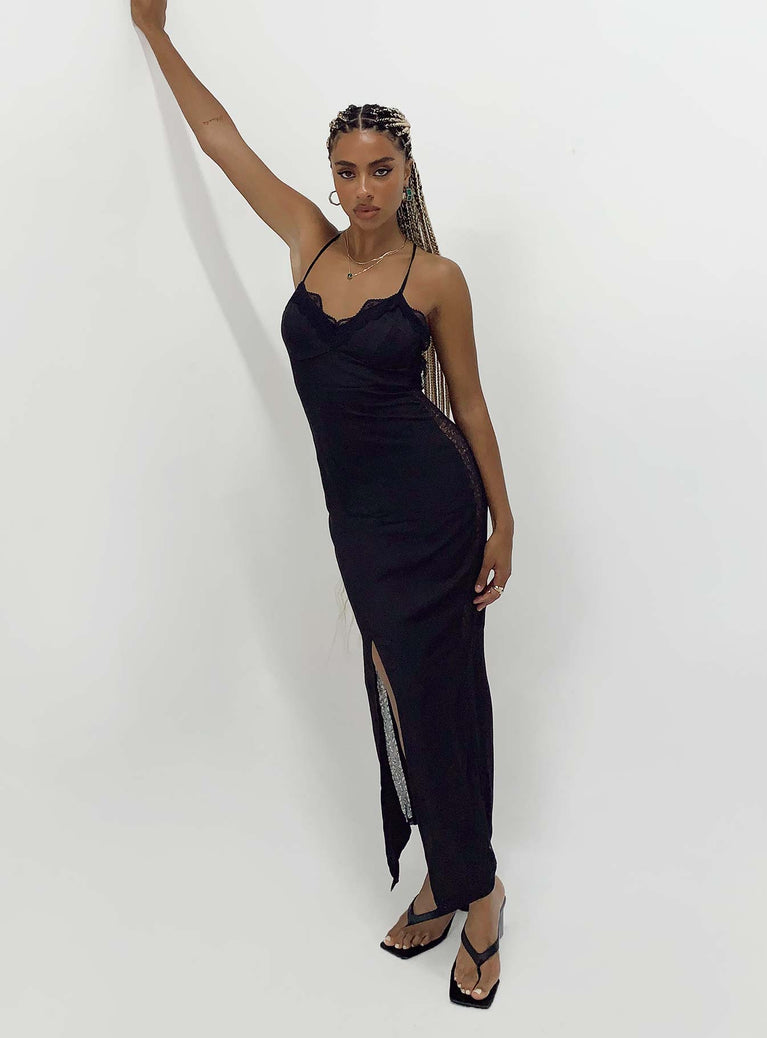 Princess Polly Sweetheart Neckline  Hudson Maxi Dress Black