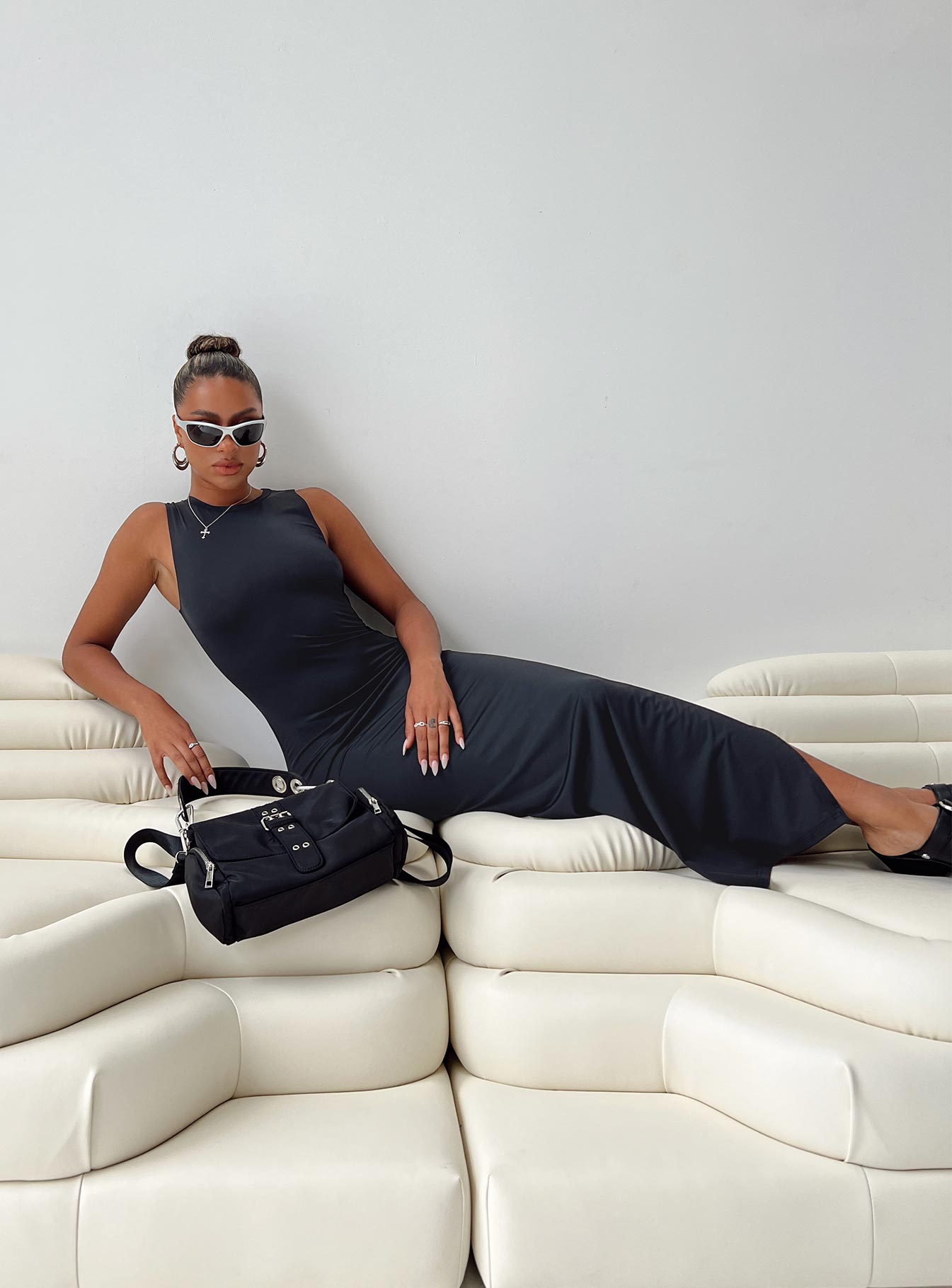 product Princess Polly High Neck  Bena Maxi Dress Black