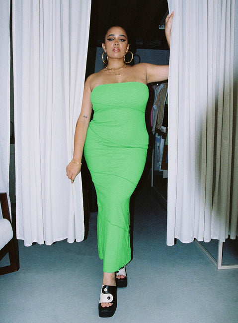 product Princess Polly Asymmetric Neckline  Oscar Midi Dress Green Curve